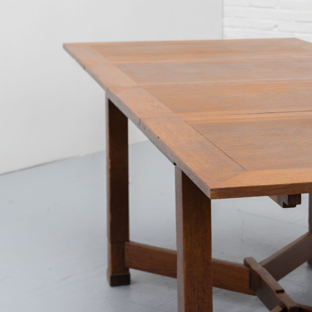 Table à manger Art Déco néerlandaise extensible des années 1920