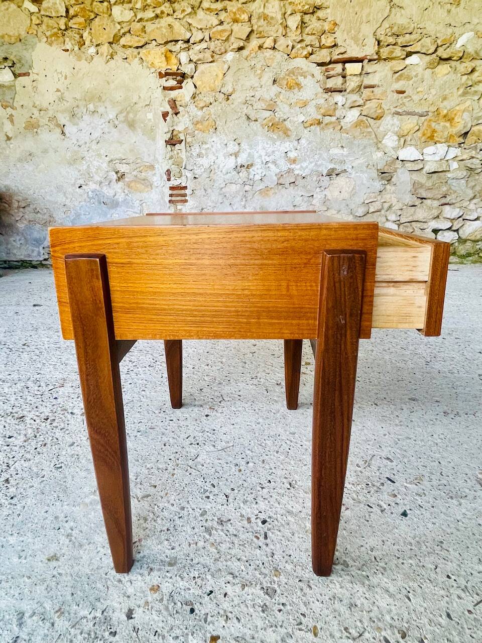 Vintage Scandinavian teak bedside table circa 1960's