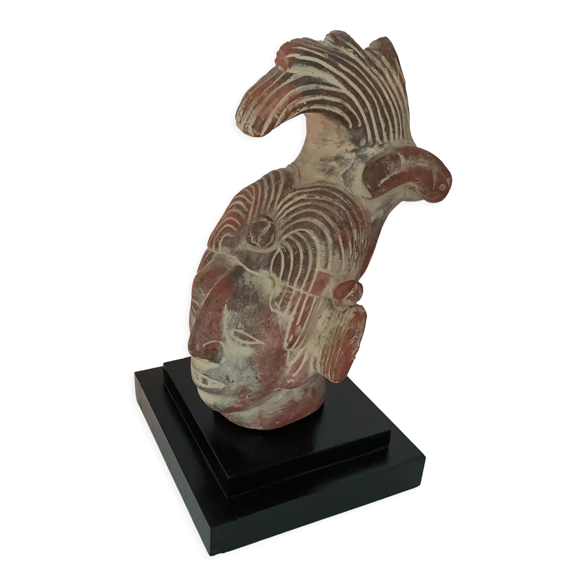 Statue / replica head of the Mayan king pakal janaab vintage 70s