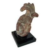 Statue / replica head of the Mayan king pakal janaab vintage 70s