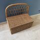 Vintage rattan bench toy chest