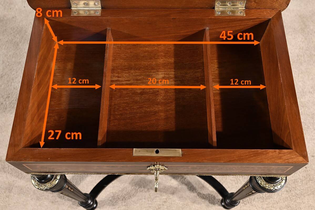 Small Living Room Table in Rosewood and Amboyna Burl, Louis XVI style, Napoleon III period – Mili