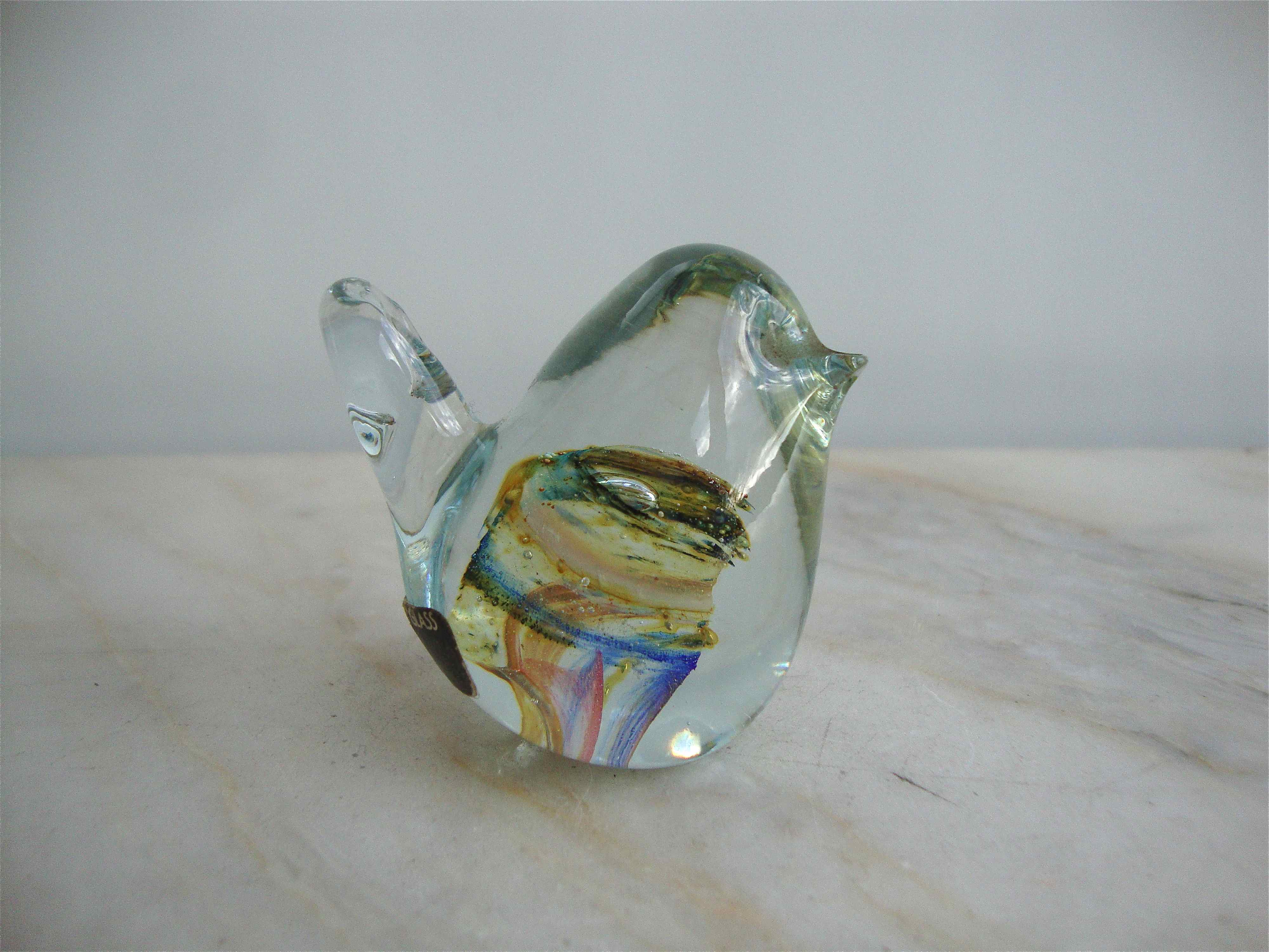 Isle of Wight glass paperweight bird