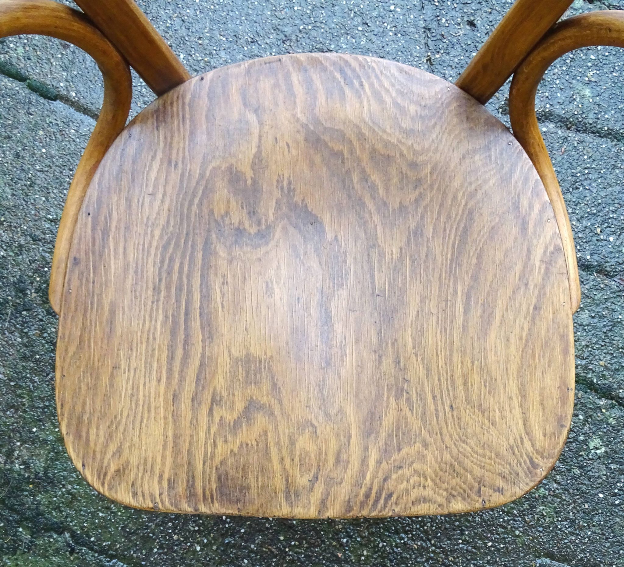 Thonet office chair No. 6150 from 1911, saddle wood seat - Bentwood -