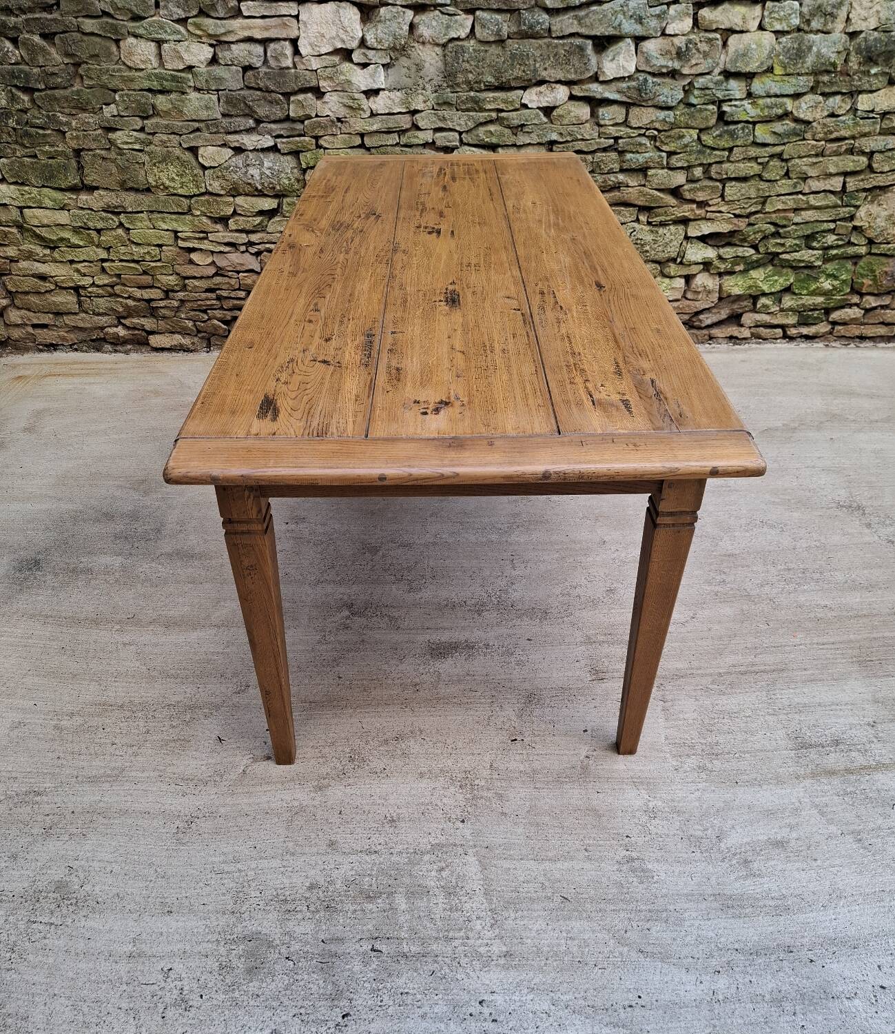 Table de ferme chêne 320 cm avec allonges 