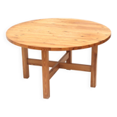 Table à manger ronde vintage en pin massif Norden d'Ikea des années 70