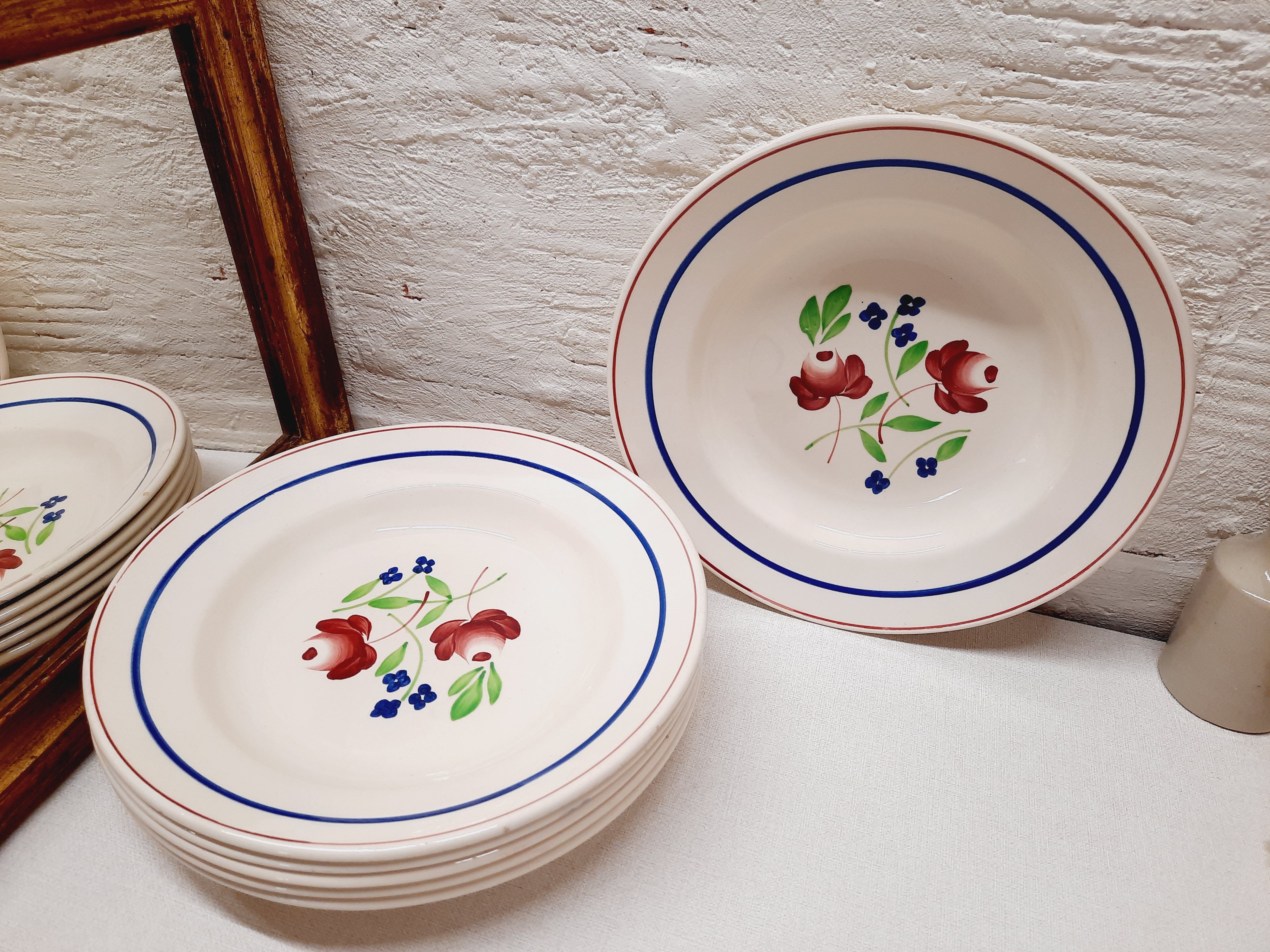 Set 6 hollow plates Lunéville