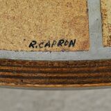 Oval coffee table signed R. Capron, collection les Herbiers, Vallauris – 1960