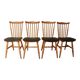4 BAUMANN Tacoma chairs in black imitation leather and light beech