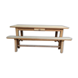 Farmhouse table with its bench