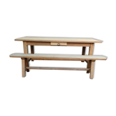 Farmhouse table with its bench