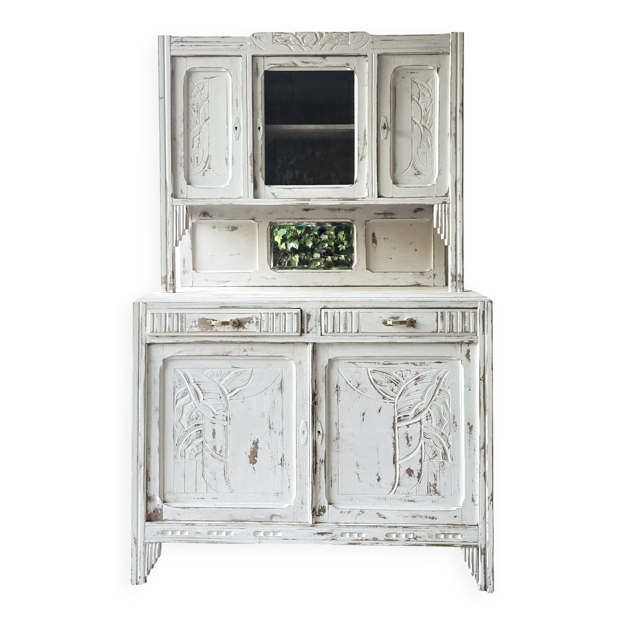 vaisselier art déco, buffet deux corps