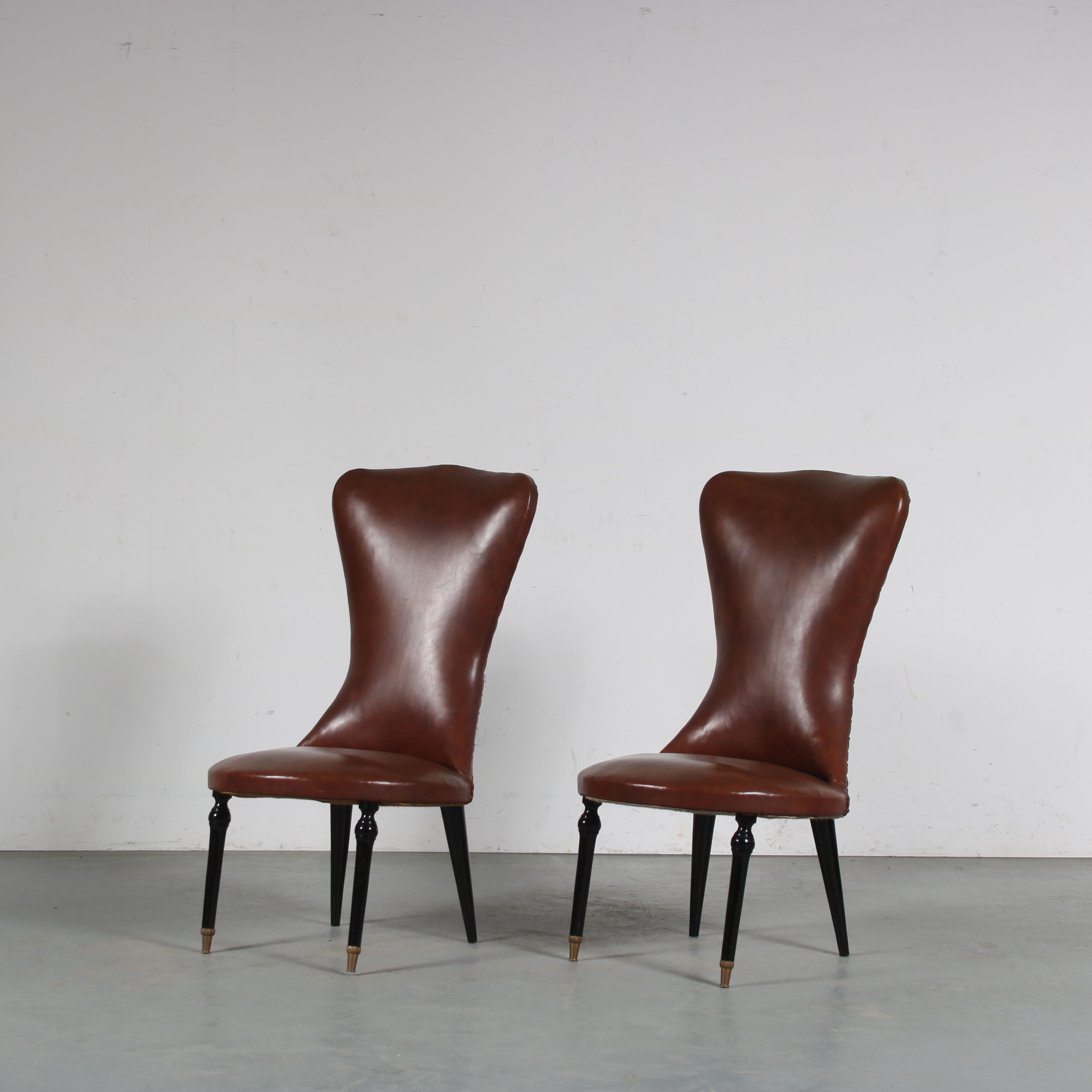 Pair of side chairs from Italy, 1950s