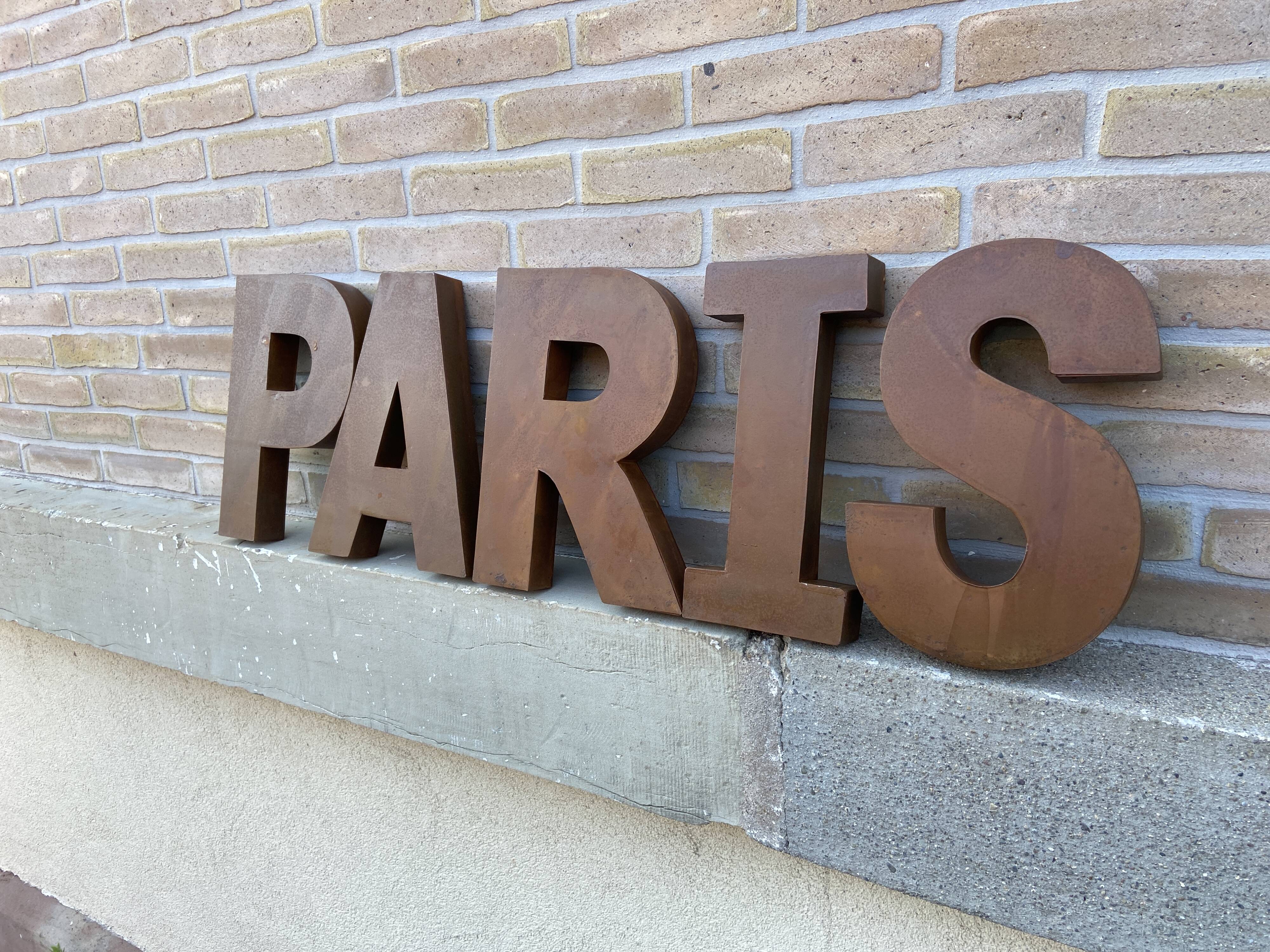 Sign letters paris vintage metal