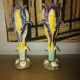 Pair of art nouveau slip vases, soliflore, iris