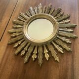70'S golden resin sun mirror