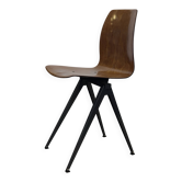 Chaise vintage Galvanitas Pagholz, design de chaise d'école, design néerlandais.