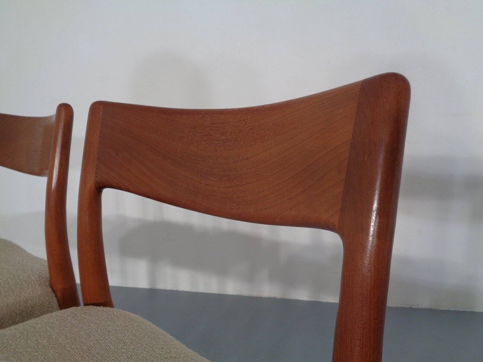 Danish Solid Teak Dining Chairs, 1960s, Set of 4