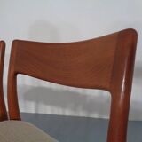 Danish Solid Teak Dining Chairs, 1960s, Set of 4