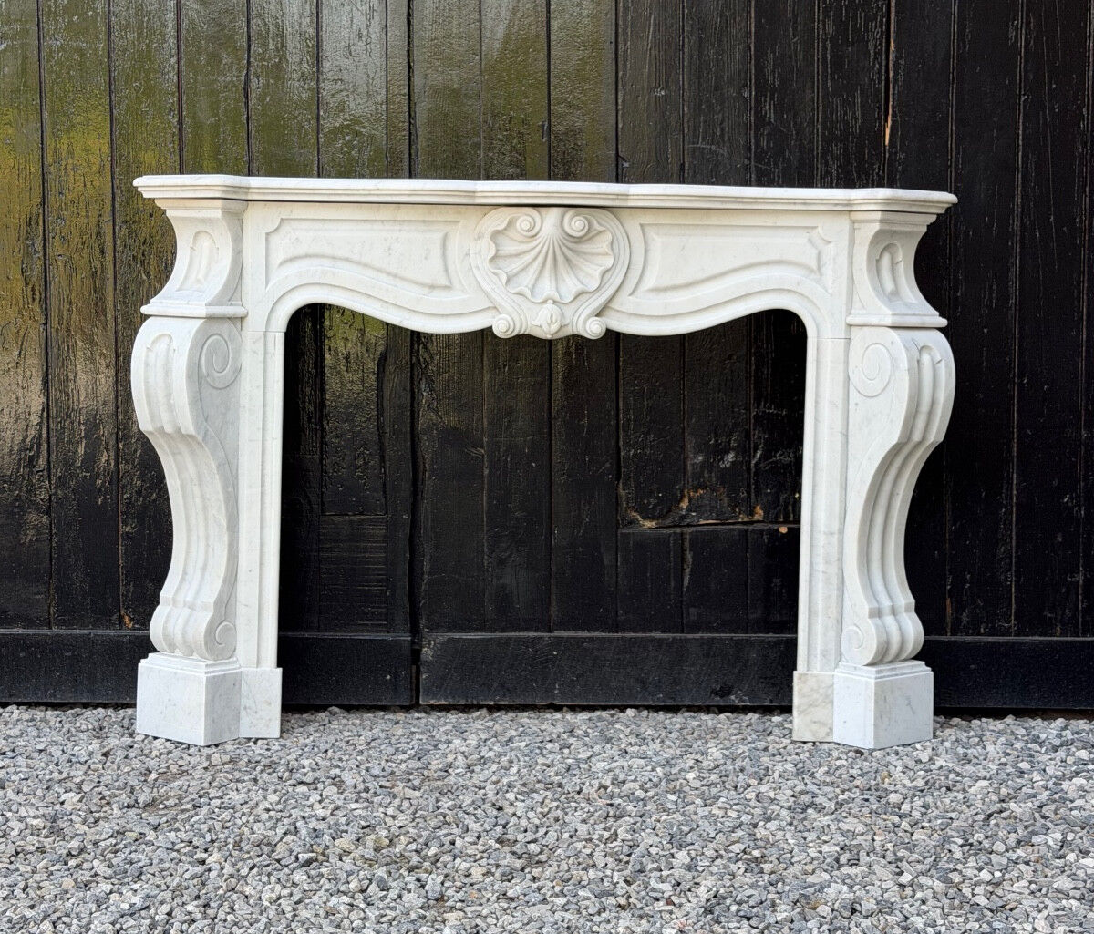 Napoleon III fireplace in white Carrara marble, circa 1880.