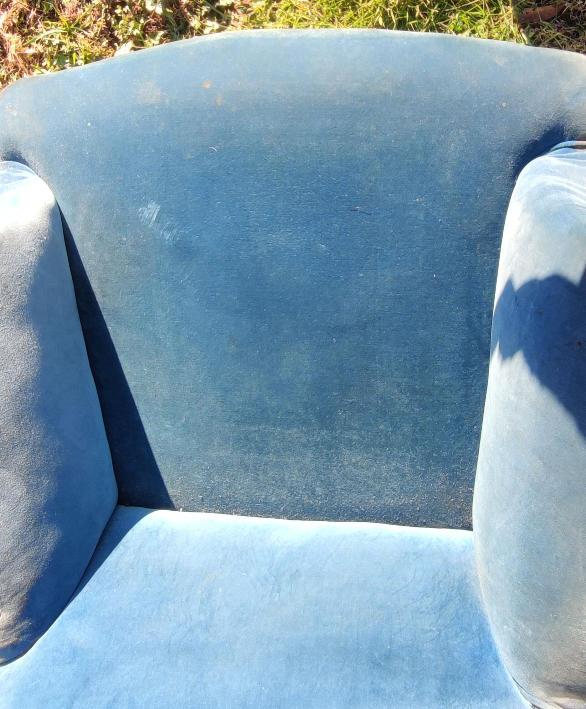 Armchair Napoleon III blue velvet