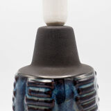 Blue black ceramic model 1034 table lamp base from Søholm, 1960s