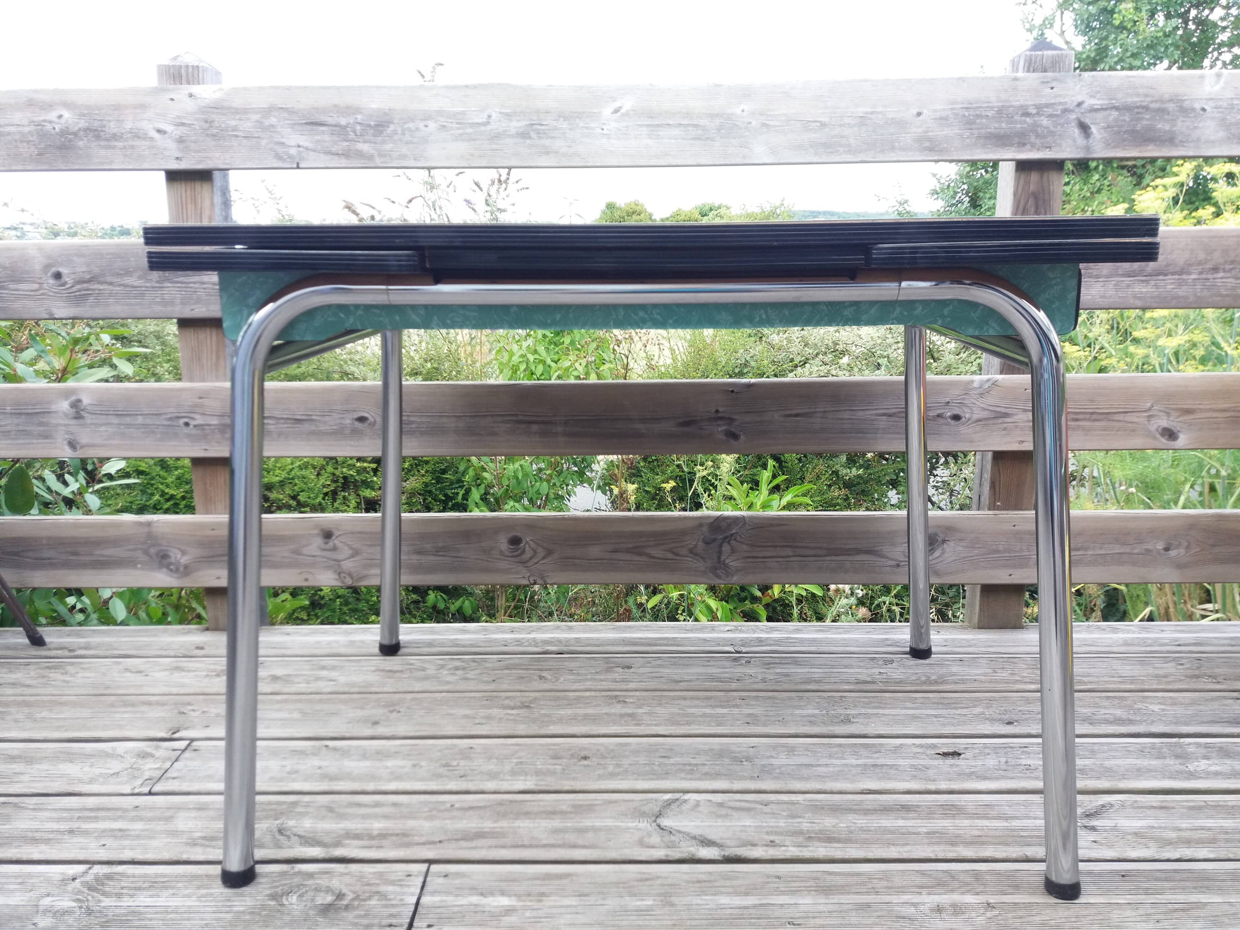 Formica and chrome-plated metal table