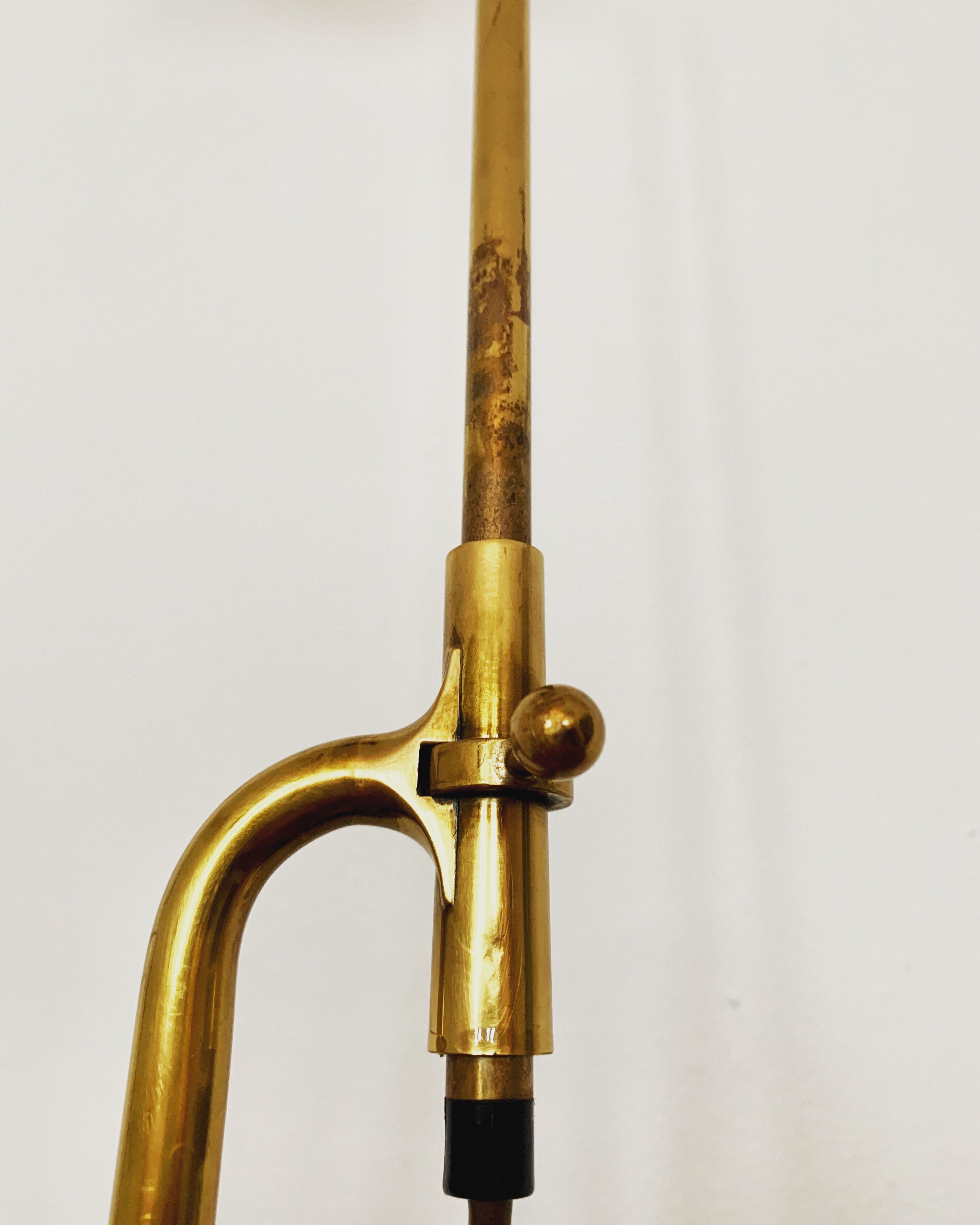 1970s adjustable BOLA brass floor or table lamp by Florian Schulz