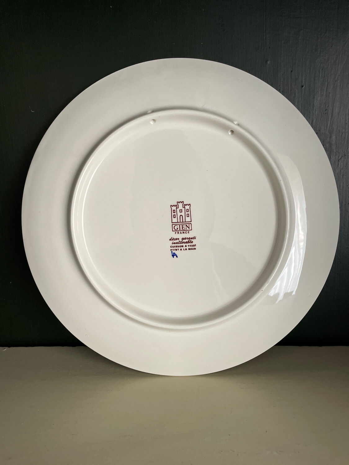 Gien plate peacock decoration