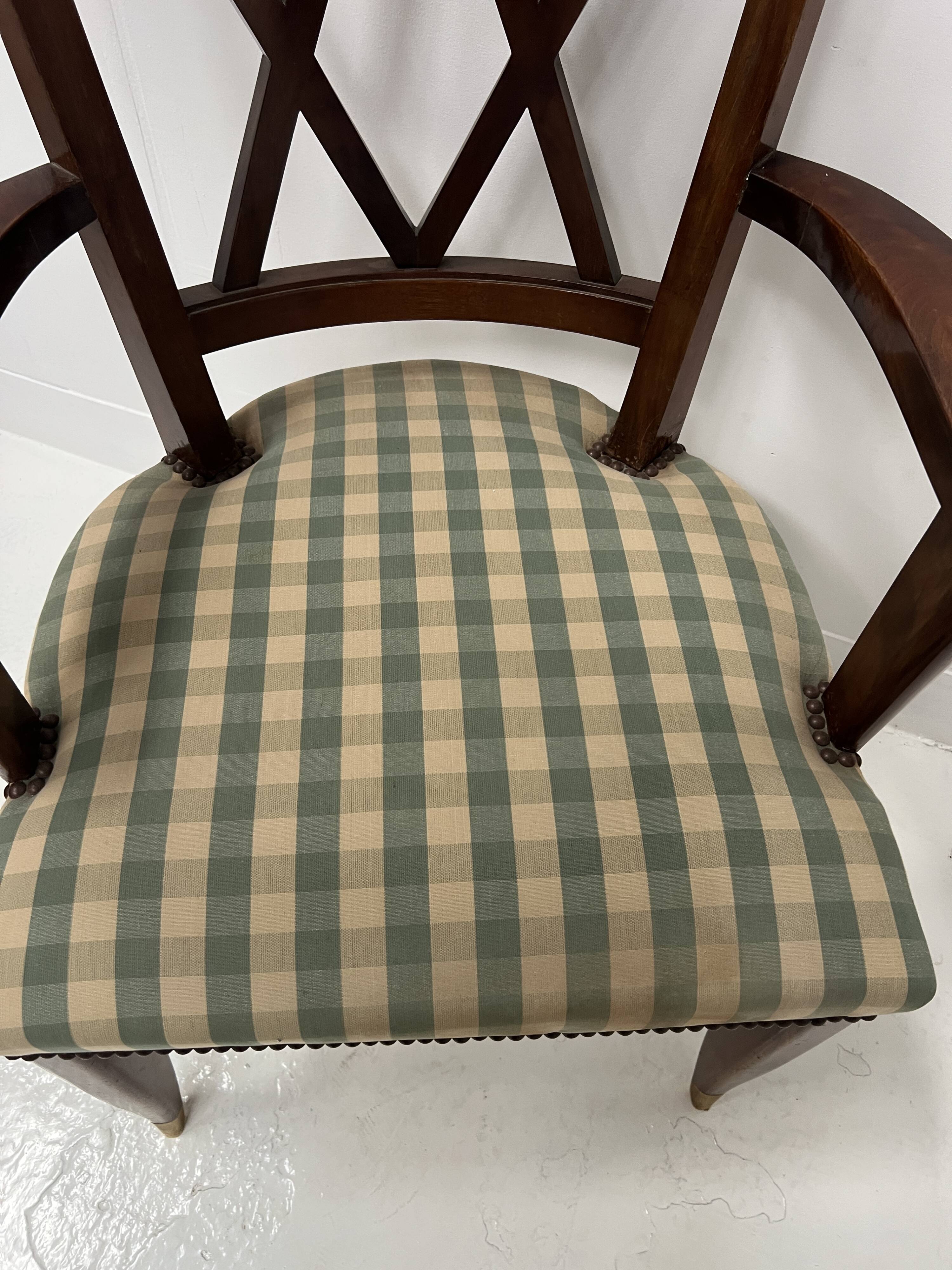Art Deco office chair in solid mahogany, 20th century.