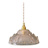 Vintage frosted glass pendant light (DF1)