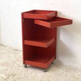 Vintage red metal architect's trolley