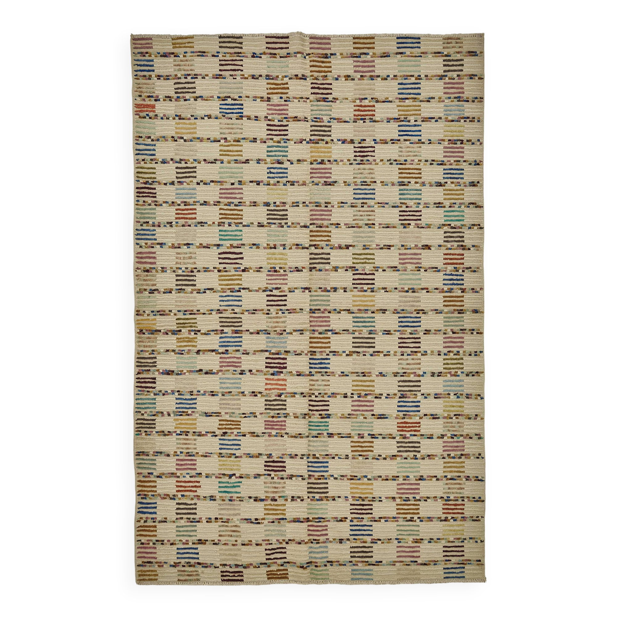 Handwoven Turkish Recycled Boho Rug 204 cm x 317 cm