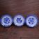 Set of 3 KetG Lunéville plates in blue with fruit patterns