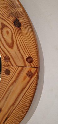 Pine wall mirror by Uno Kristiansson, Sweden, 1960