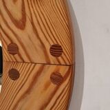 Pine wall mirror by Uno Kristiansson, Sweden, 1960