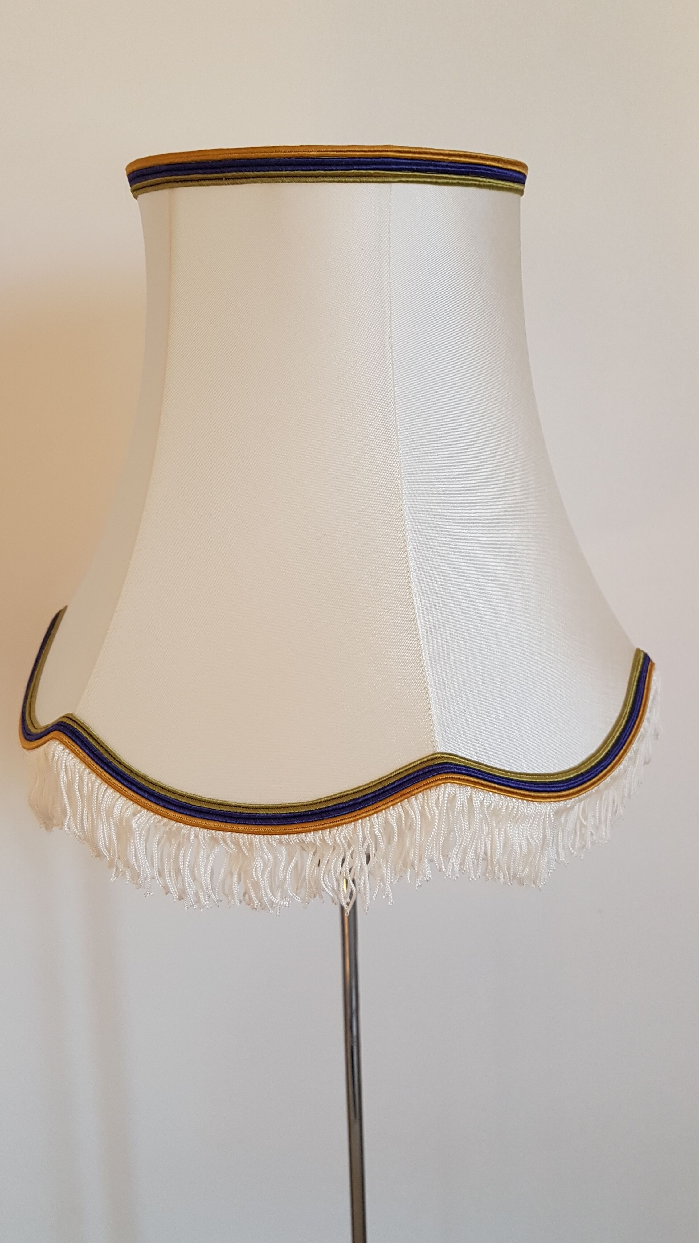 2 handmade lampshades in satin silk canvas