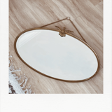 Brass oval mirror