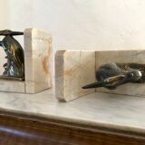 Art deco heron bookends