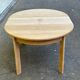 Table ronde extensible scandinave en bois clair décapé rallonge intégrée 19