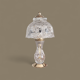 Pair of cut crystal and brass lamps - European production 1950