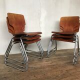 Set of 6 teak 1950 chairs