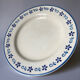 6 flat antique plates in blue white earthenware