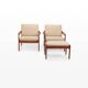 Easy chairs and ottoman by Illum Wikkelsø for Niels Eilersen, Denmark, 1960s, set of 3