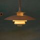 Vintage Scandinavian bowl lamp, minimalist mid-century pendant.