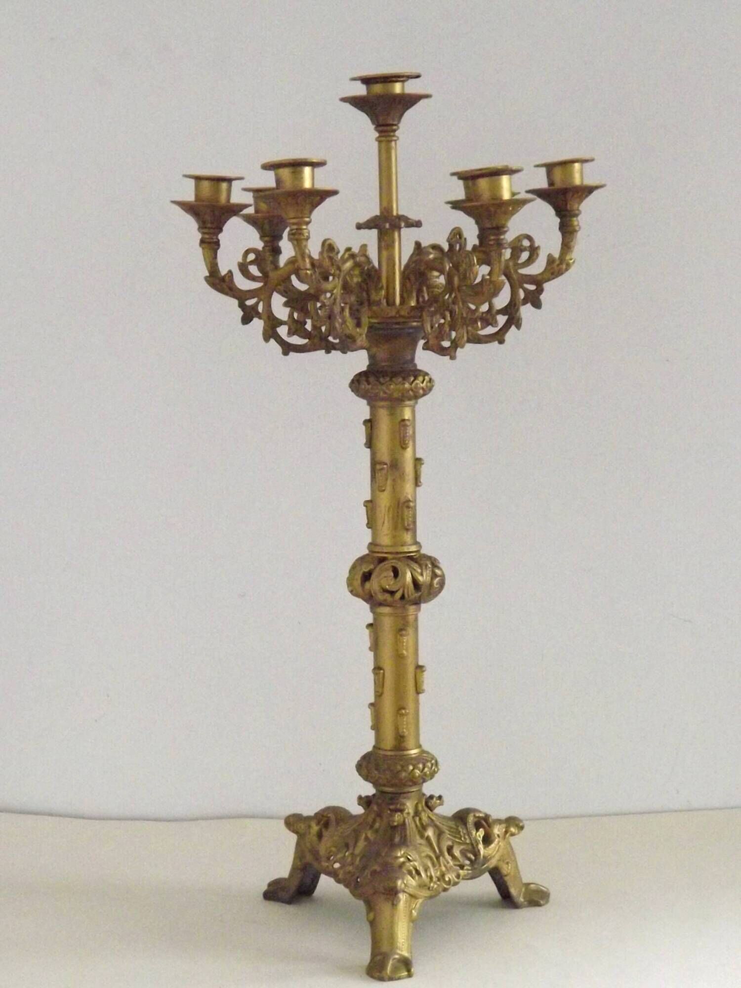 Magnificent French Louis XVI Style Bronze Seven-Light Candelabra LF Paris