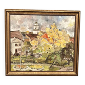 Original Swedish Oil on Canvas – “City Life III” by Sooman – Signed – Vintage & Framed – 65 × 53 cm (25.5 in × 20.8 in)
