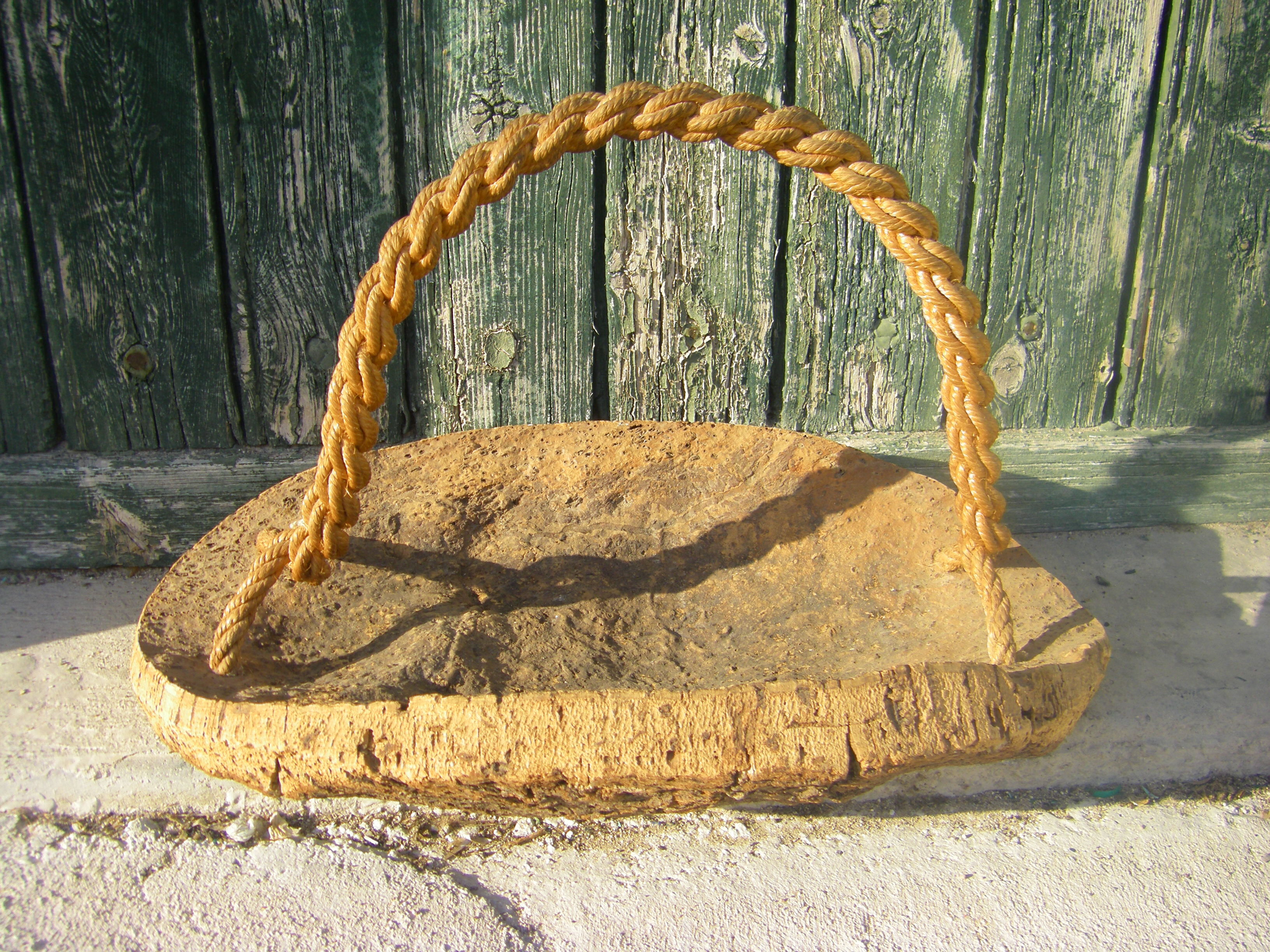 Rope and natural cork cut