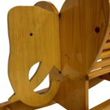 Design suédois vintage Éléphant à bascule en bois Design des années 80