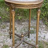 Table de milieu bois doré et marbre du début XXème siècle